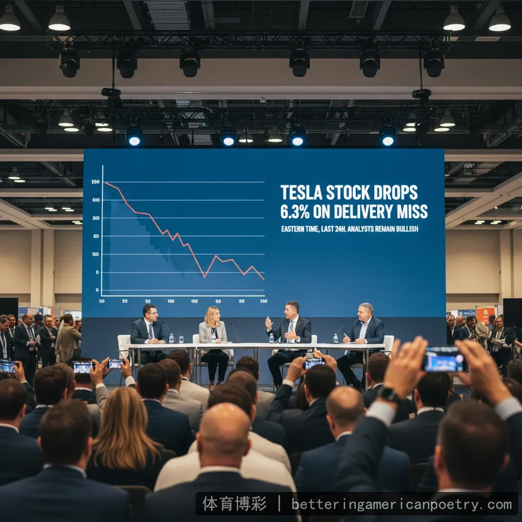 体育博彩 - 美东时间近24小时，特斯拉股价因交付数据不及预期大幅下跌 配图1